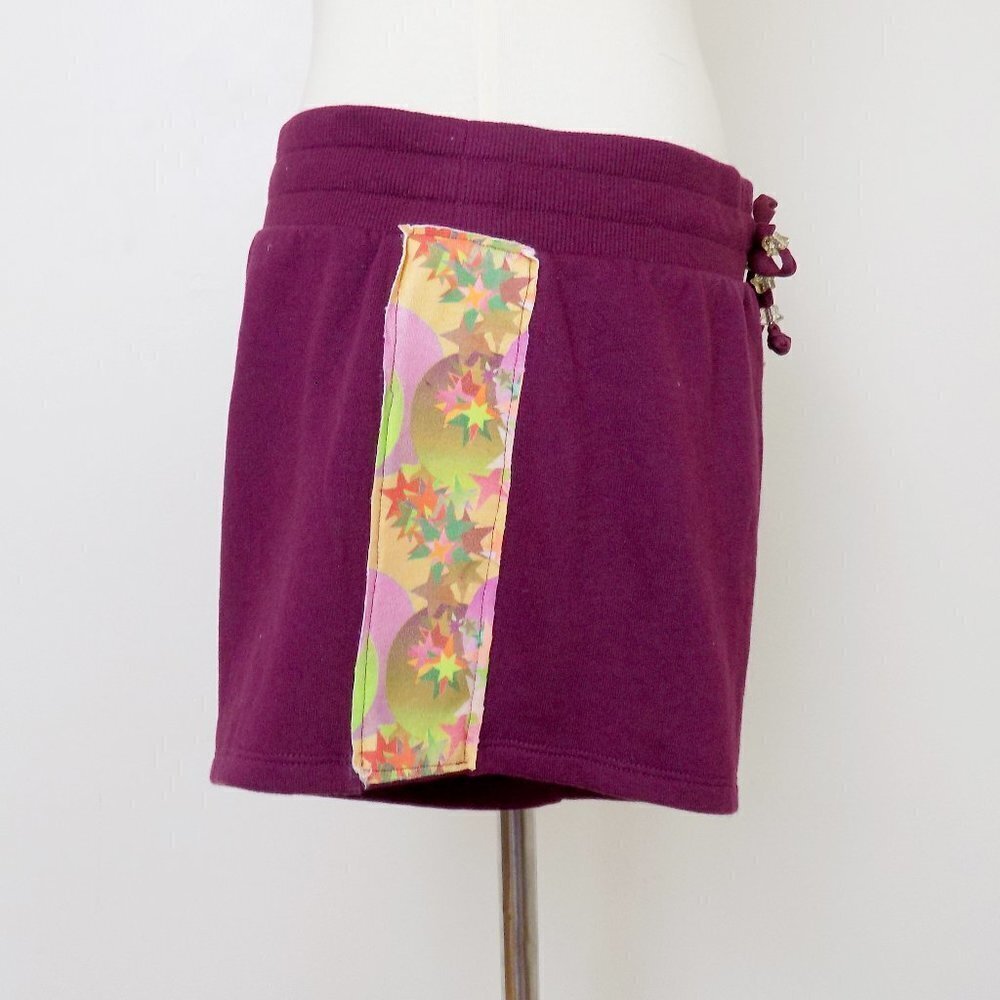 celestial lounge shorts upcycled reworked stars moon rainbow glitter beads - Picture 5 of 7